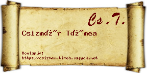 Csizmár Tímea névjegykártya